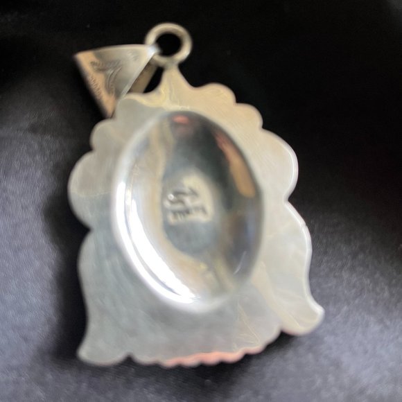 Vintage Sterling Silver Navajo blue turquoise pendant. - Picture 4 of 5